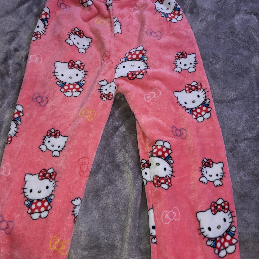 Hello Kitty Pink Pajama Bottoms with Playful Prints